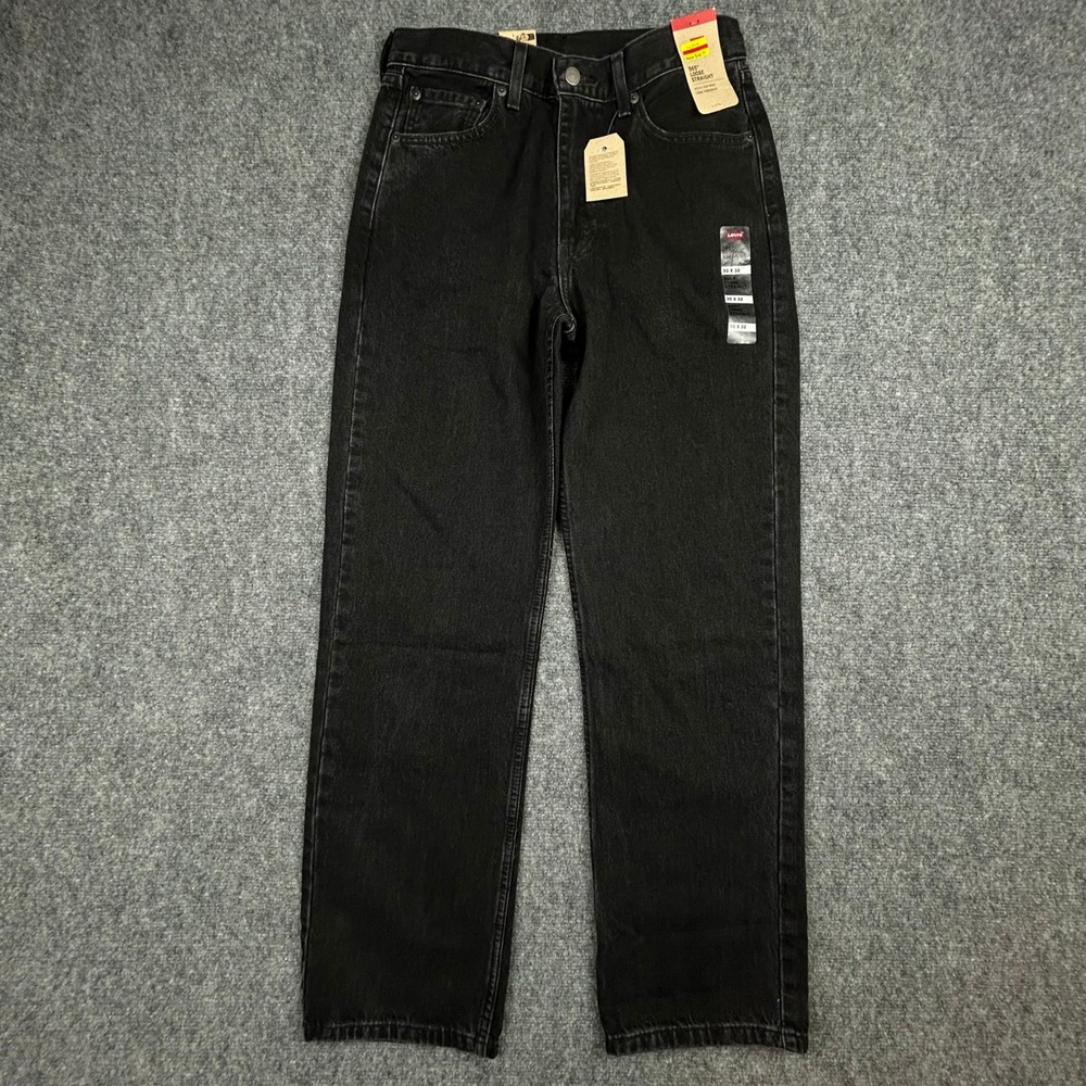 Levi's 565 Loose Straight Jeans Mens 30x32 Black Denim Pants Baggy Cotton